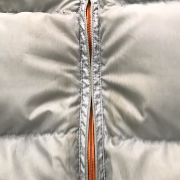 LL Bean mens XL orange grey reversible goose down puffer quilted vest 0BDC7 - Picture 10 of 13